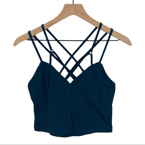 EARTHBOUND Tops - Earthbound Teal Cage Back Crop Top Large